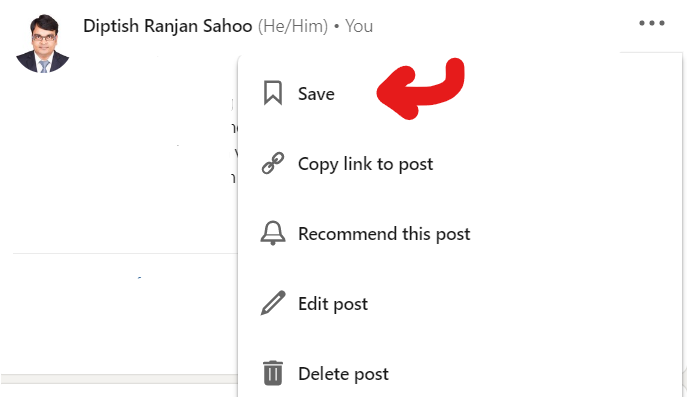 saved posts on LinkedIn